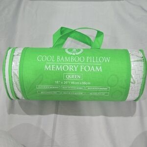 Cool Bamboo Memory Foam Pillow - Queen Size